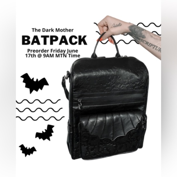 Bat Black Backpack - Picture 4 of 10